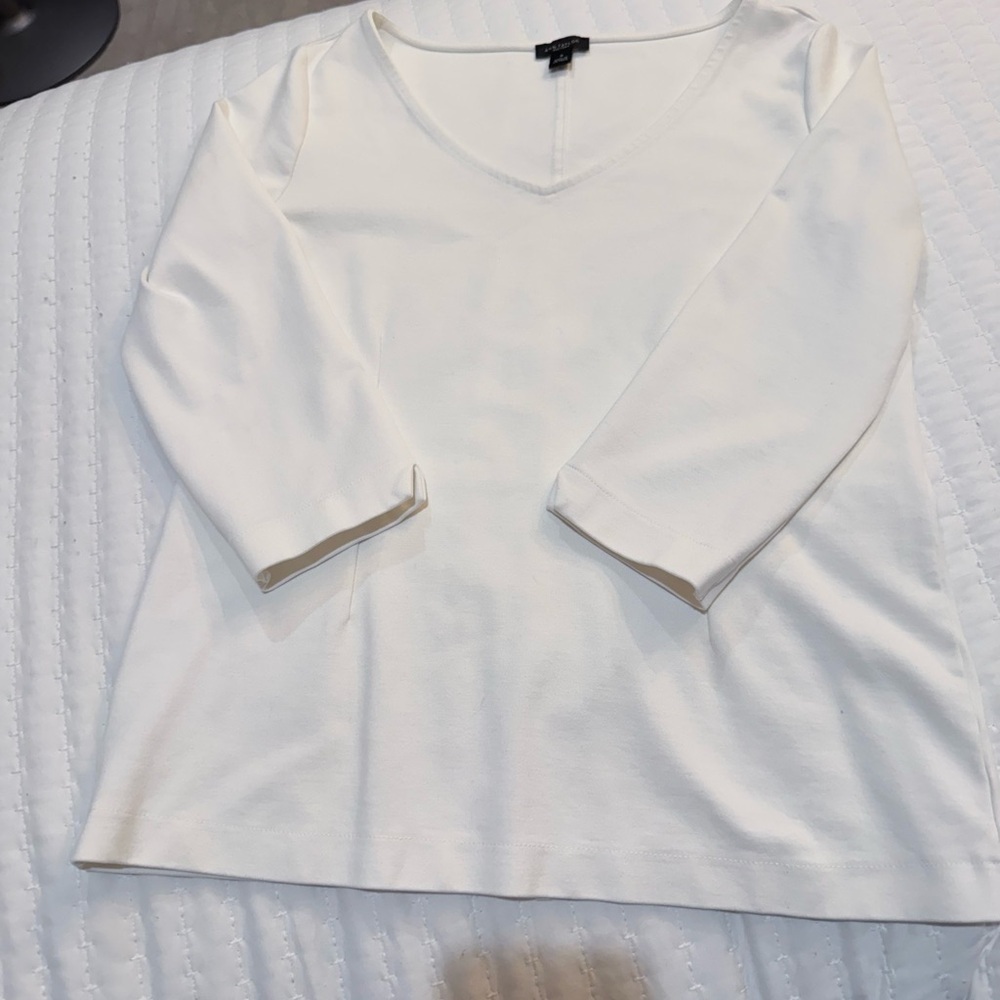 Ann Taylor Factory Ivory Long Sleeve Top Size M